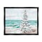 Stupell Industries Snowy Christmas Tree on Beach Framed Floater Canvas Wall Art